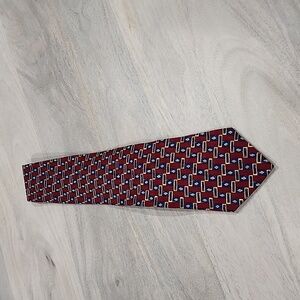 PERRY ELLIS PORTFOLIO MEN'S TIES  RED BLUE ,PREOWNED